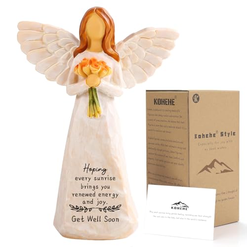 Kohehe Get Well Gifts for Women,5.5'' Get Well Soon Angel Figurine,Unique Encouragement Gifts for New Mom,Grandma,Sister and Best Friend