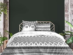 CALITEX Ottawa 3-Piece Bedding Set, 260 x 240 cm, 100% Cotton, Black, 260_x_240_cm