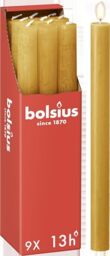 Bolsius Rustic Dinner Candles - Yellow - Pack of 9 - Long Burning Time of 13 Hours - Household Candle - Interior Decoration - Unscented - Includes Natural Vegan Wax - 27 x 2.3 cm