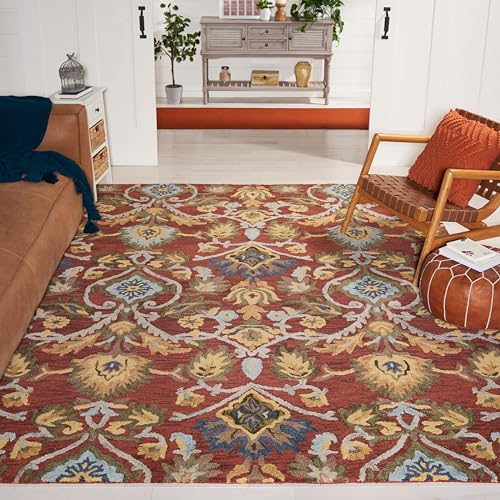 Safavieh Contemporary Rug for Living Room, Dining Room, Bedroom - Blossum Collection, Short Pile, in Multi, 274 x 365 cm