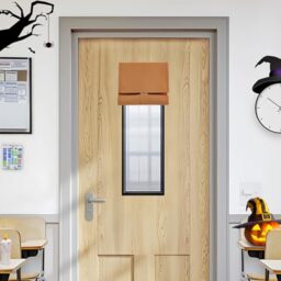 Vatge Classroom Window Cover, French Curtain for Office, Front Door Curtain for Privacy, 1 Panel, W8 x L36, Terracotta