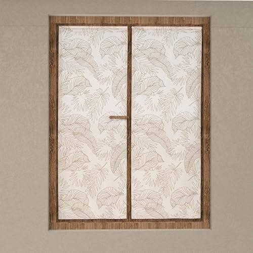Soleil d'ocre, Celia Pair of Half Curtain 60 x 160 cm Taupe