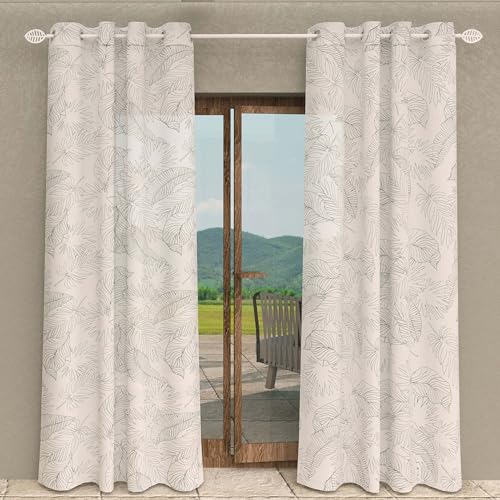 Soleil d'ocre, Celia Khaki Eyelet Curtain 135 x 250 cm