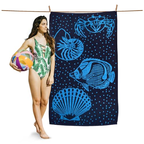 GC GAVENO CAVAILIA Pack of 1, Polka Dots Beach Towels For Adult, Lightweight & Super Absorbent Quick Dry 500 GSM Towels, Swimming Pool, Camping Large Towel, Extra Large Beach Towels For Adult