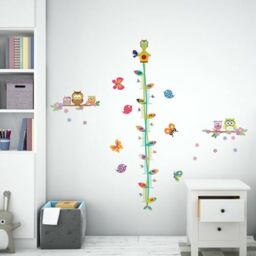 WALPLUS Cute Owl Height Chart Wall Stickers for Kids - Removable Nursery Decor, Animal Art Decals for Bedroom, Playroom, Classroom