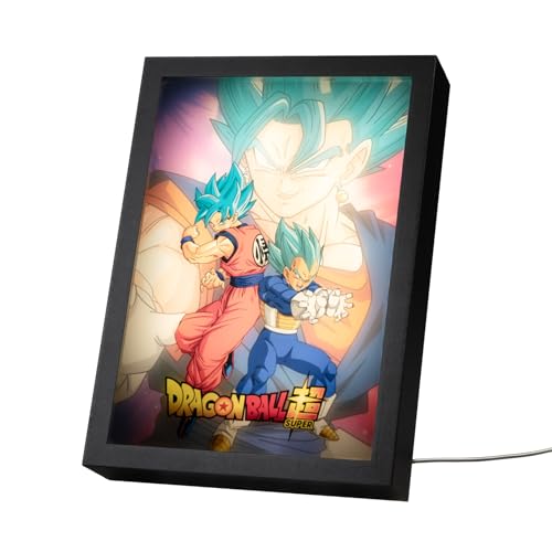 Grupo Erik Mood Light Framed Prints - Dragon Ball Super Manga Gifts - 7.9 x 11 x 2 in - 20 x 28 x 5 cm, LED Framed Art Prints, LED Desk Lamp - Dragon Ball Gifts