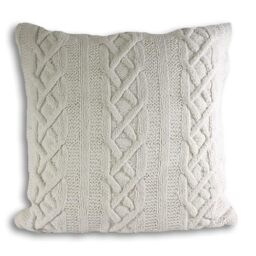 Paoletti Aran Cable Knit Feather Rich Filled Cushion