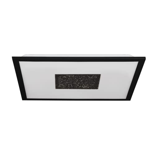 EGLO LED ceiling spot Marmorata, ceiling light fitting with crystal effect, light zones adjustable with light switch, lamp made of black metal and white plastic, warm white, 18 x 18 in