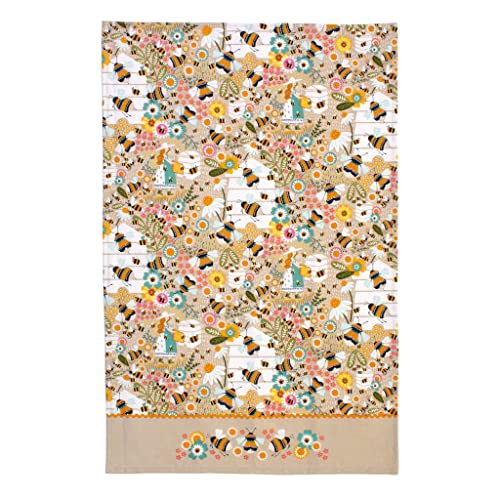 Ulster Weavers Bee Keeper Tea Towel - 100% Cotton - With Cute Floral Bee Insect Animal Hand Drawn Design - Kitchen and Cooking Gifts for Bakers & Chefs - Homeware & Kitchenware Range