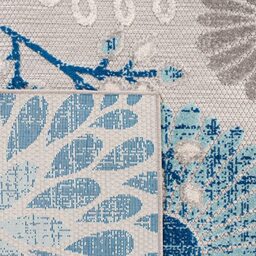 Safavieh Modern Rug Indoor and Outdoor, Machine Washable and Slip Resistant, Cabana Collection, Short Pile, in Grey and Blue, 60 x 120 cm