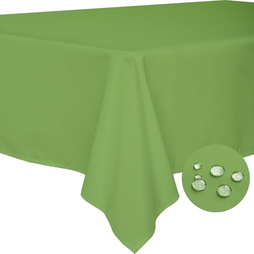 BYDOLL Table Cloth Apple Green 60x102 Inch Tablecloth for 6 Foot Rectangle Tables Outdoor Washable Wrinkle Free and Spillproof Polyester Tablecloth for Festival Camping Picnic Party Cover