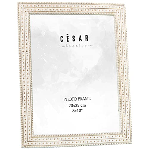 Photo Frame Resin 20 x 25 cm White Envejecido EXT: 23.5 x 1.5 x 28 cm
