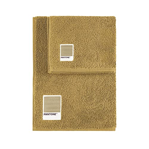 SWEET HOME Pantone™ Hand Towels Set 1+1 Consisting of Guest Towels 40 x 50 cm + Face 50 x 100 cm, Oeko Tex Certified, Beige