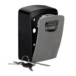 Relaxdays Key Safe, 4 Digit Combination Lock, Large Wall-mounted Lockbox For Keys, HWD 14.5 x 10.5 x 5 cm, Black/Grey