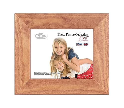 "Inov8 British Made Real Wood Picture/Photo Frame 5x4"" Inch(12x10cm) - Kayla 30mm Light Oak"