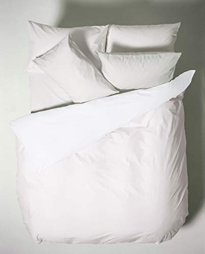Bianca Plain Dyed White Duvet Cover Set for 150 cm Beds 100% Cotton Percale