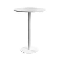 Office Hippo Circular Bar Table, Sturdy & Robust High Office Table, Stylish Work Table For Home Office, Ideal For Reception Area & Breakout Room, High Table Desk, 5 Year Guarantee - White/White