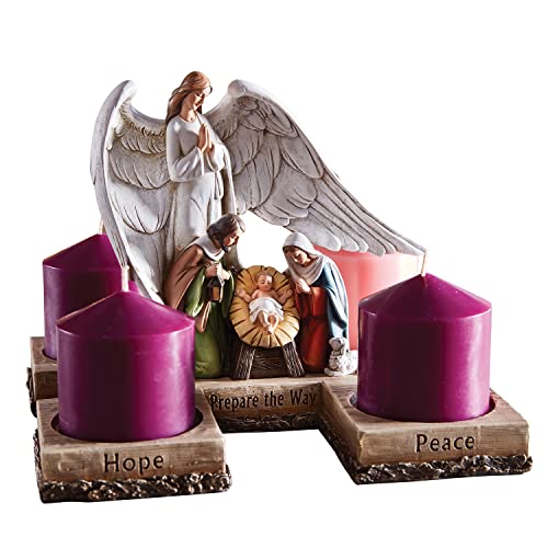 "Advent Nativity Scene Tealight Holder 10"""