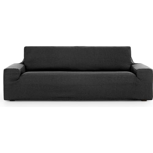 ECOMMERC3 Universal and Versatile 4 Seater Sofa Cover ??? Dark Grey Sofa Cover Protector Easy to Install for Back, Seat and Arms