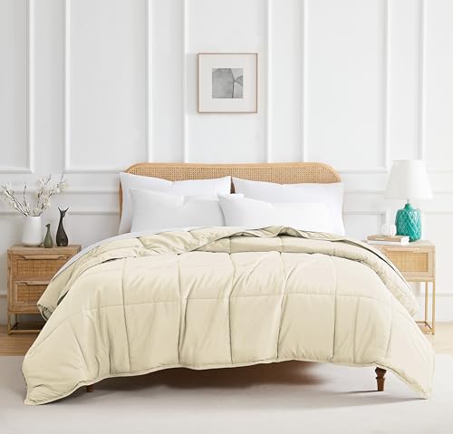 Southshore Fine Living, Inc. Vilano Springs Premium Quality Over-Sized All-Season Down-Alternative Comforter Bedding, Off-White, Full/Queen
