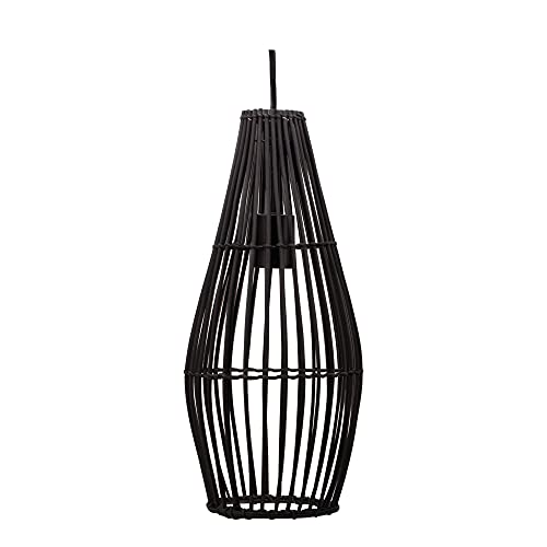 Pauleen 48199 Timber Love Pendant luminaire max. 20 watt Rattan, Black, Metal E27