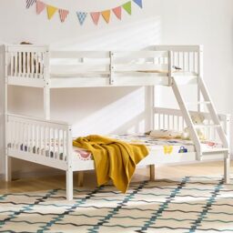 Vida Designs Milan Triple Sleeper Bunk Bed Complete (White, No Mattress)