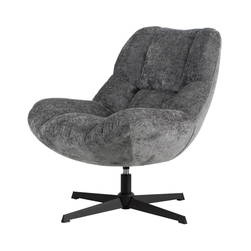 Silverdale lounge Chair with Swivel Function Grey Chenille, 76 x 81 x 84cm (W x D x H)