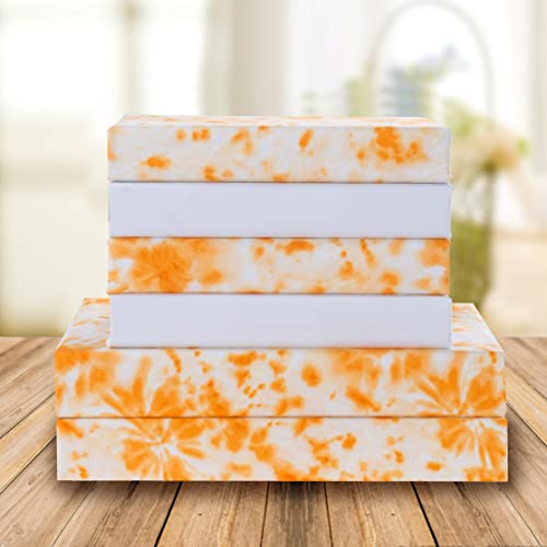 Elegant Comfort Luxury Soft Bed Sheets Tie Dye Pattern 1500 Thread Count Percale Egyptian Quality Softness Wrinkle and Fade Resistant (6-Piece) Bedding Set, Queen, Tie Dye Orange