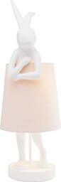 KARE Design Table Lamp Animal Rabbit, White, Pink, Shade Linen, Bar Steel, Bedside Lamp, Lighting, Room Decor, Bedroom, Living Room, Bulb not Included, 68 x 23 x 26 cm (H/W/D)