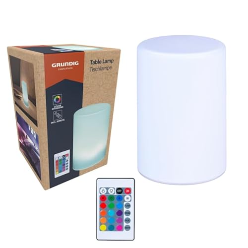 Grundig LED Bedside Lamp - Colour Changing Table Lamp with Remote Control - Bedside Lamp Bedroom - LED Lamp with Multiple Light Effects
