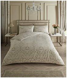 GC GAVENO CAVAILIA Polycotton Fabric Paisley Duvet Cover, Reversible Floral Bedding Single Bed Set With Matching Pillow Case, Natural