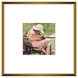 Frametory, 8x8 Aluminum Picture Frame - 8 x 8 Bronze Frame with Removable Mat for 4 x 4 Photo - 8 by 8 Durable Metal Frame with Real Glass - Sawtooth Hanger for Easy Wall Display - 1 Pack