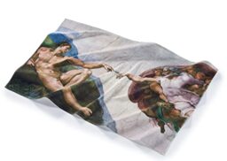 Musearta BT-BM-TA-V424210 Unisex Beach Towel with The Creation of Adam by Artist Michelangelo Buonarroti Made of Cotton 90 x 150 cm