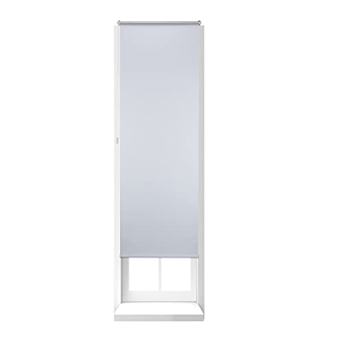 Relaxdays Thermal Blackout Blinds, Heat Protection, Side-Pull Roller Shades, No Drilling, 70x120cm, White