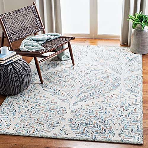 SAFAVIEH Modern Rug for Living Room, Dining Room, Bedroom - Capri Collection, Short Pile, in Beige and Blue, 183 X 274 cm
