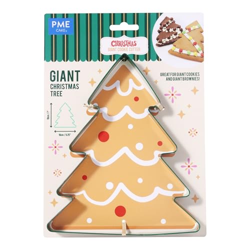 PME Giant Christmas Cookie Cutter - Christmas Tree (18cm / 7inch), Green