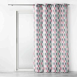Douceur d'Intérieur 140 x 260 cm Polyester Printed Eyelet Curtain Palpito Pink