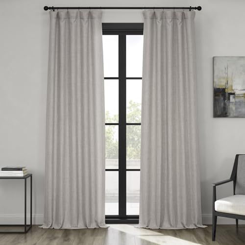 HPD Half Price Drapes Faux Linen Room Darkening Curtains - 120 Inches Long Luxury Linen Curtains for Bedroom & Living Room (1 Panel), 50W X 120L, Clay