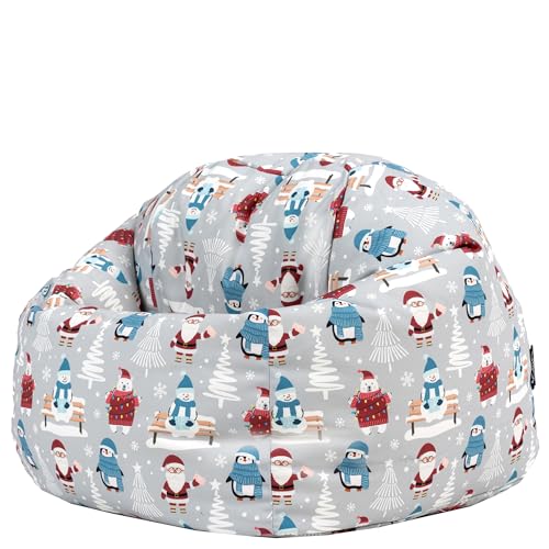 icon Christmas Kids Bean Bag, Kids Bean Bag Chair with Filling Included for Girls and Boys, Childs Chair, Beanbags for Children, Nursery Décor, Playroom Décor, Bedroom Accessories