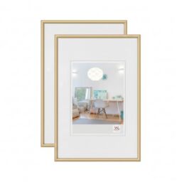 walther design - New Lifestyle KV015GD Picture Frames, Gold, 10 x 15 cm, Pack of 2 Plastic Frames