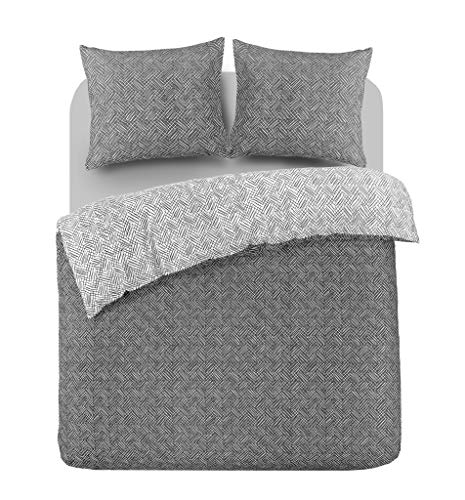 daydream Fenna Duvet Covers, Cotton, Black/White, 200 x 200/220 cm