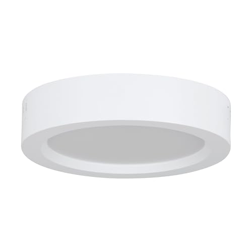 Eglo LED Ceiling lamp Idun-E, Round Flush Mount Light Fixture, Office and Kitchen Lighting, Plastic Fixture in White, Neutral Ø 16 cm
