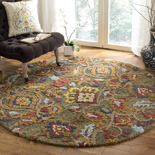 Safavieh Contemporary Rug for Living Room, Dining Room, Bedroom - Blossum Collection, Short Pile, in Multi, 90 x 90 cm