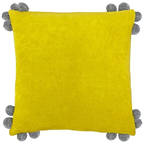 furn. Hoola Cushion Cover, Cotton, Yellow/Grey