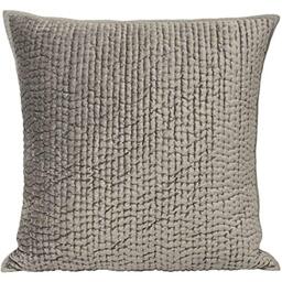 "Riva Paoletti Brooklands Luxury Cushion Cover - Silver Grey - Velvet Feel Quilt Design - Piped Linen Border - Decorative Tie Fastening - 55 x 55cm (22"" x 22"" inches) - Designed in the UK"