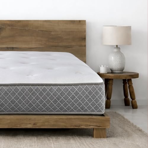 Starlight Beds Nebraska Tufted Kingsize Memory Foam Mattress. Hand Tufted Hybrid Kingsize Mattress with Springs & Memory Foam Layer, Soft Feel, 20cm Deep, Grey. 5ft x 6ft6 (150cm x 200cm)