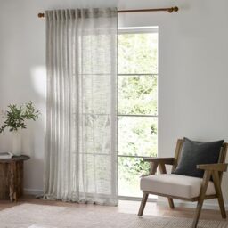 Yard Furn Cirrus Woven Sheer Curtain Panel – Airy Semi Sheer Modern Curtain (Grey - 140x250cm)