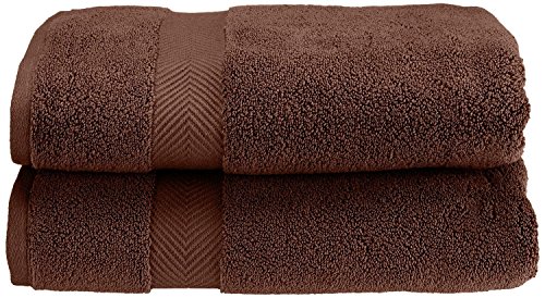 Superior Collection 100% Zero Twist Cotton Super Soft and Absorbent Bath Towel Set, Espresso (Set of 2)