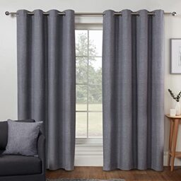 "Sleepdown Textured Print Eyelet Curtains Lined Curtains for Bedroom and Living Room 46 x 72 Inch Charcoal 2 Panels Charcoal Charcoal Grey,2x 46"" x 72"",5056242839231"