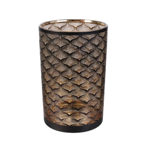 HOME DECO FACTORY HD9026 Aster Decorative Object Vase 20 cm Glass Black Copper 12 x 12 x 20 cm